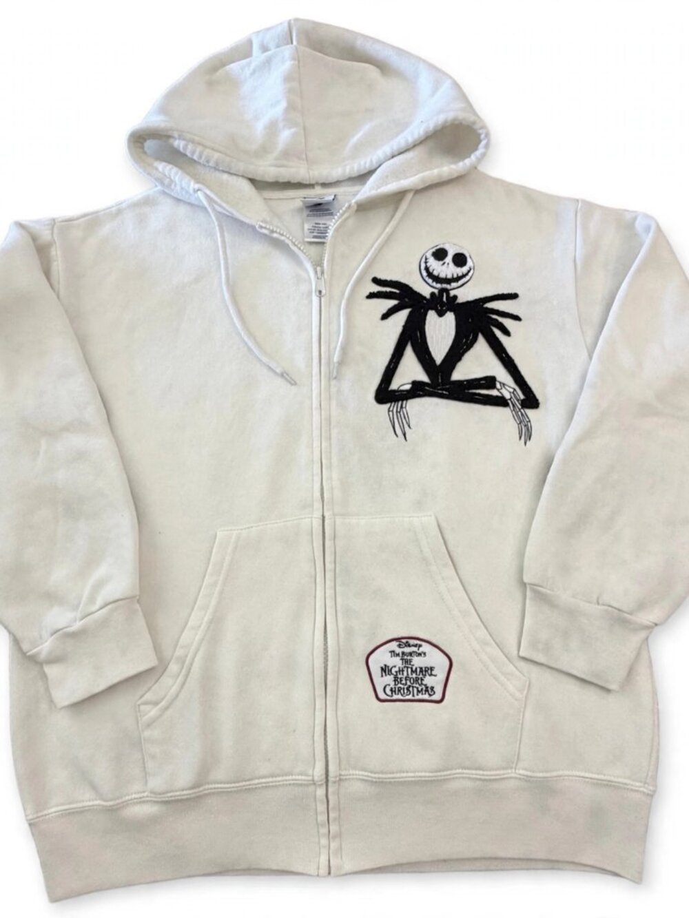 Disney Nightmare Before Christmas Hoodie Jack Skellington Chenille Zip Up